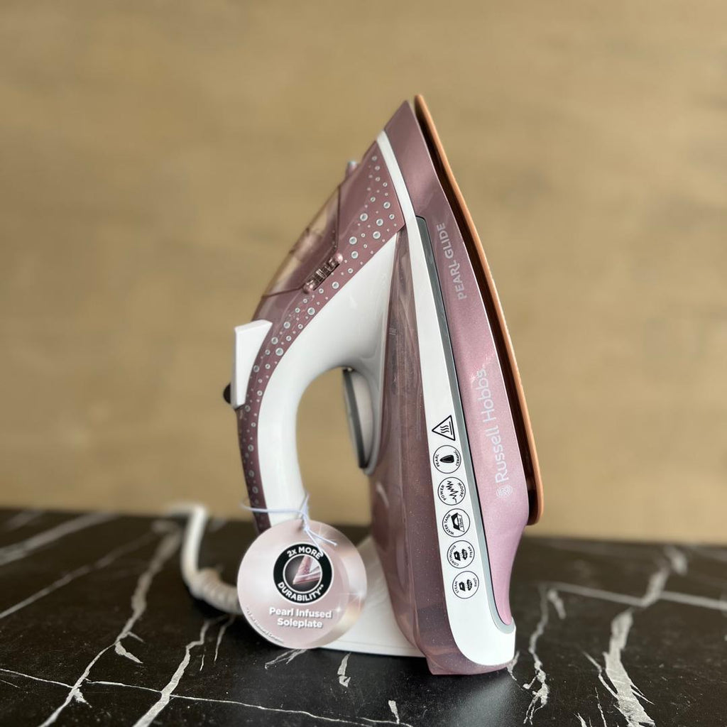 2600W Russell Hobbs Pearl Glide Pink Steam Iron - PRE OWNED